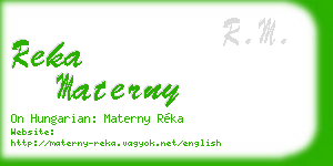 reka materny business card