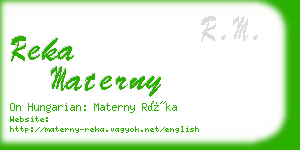 reka materny business card